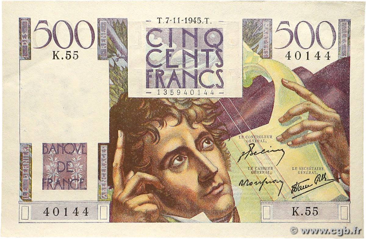 500 Francs CHATEAUBRIAND FRANCE  1945 F.34.03 SPL