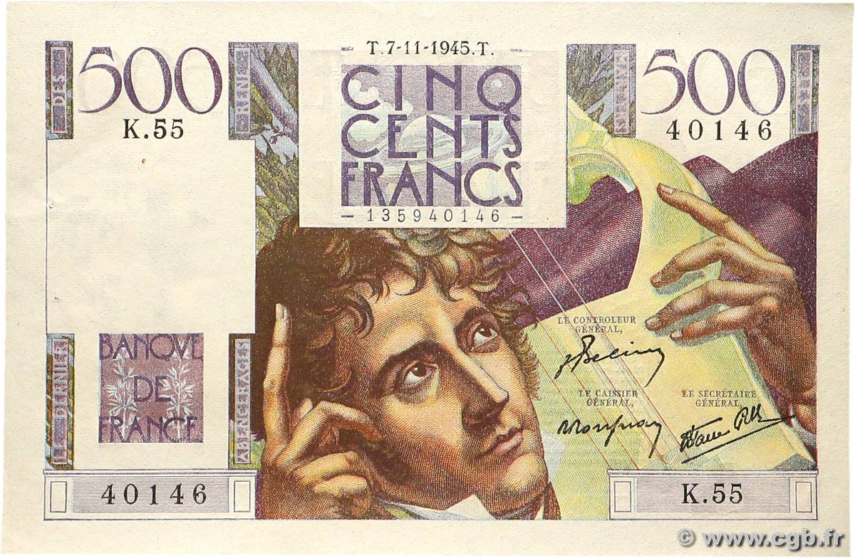 500 Francs CHATEAUBRIAND FRANCE  1945 F.34.03 pr.SPL