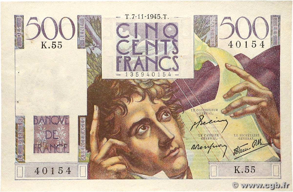 500 Francs CHATEAUBRIAND FRANCE  1945 F.34.03 SPL