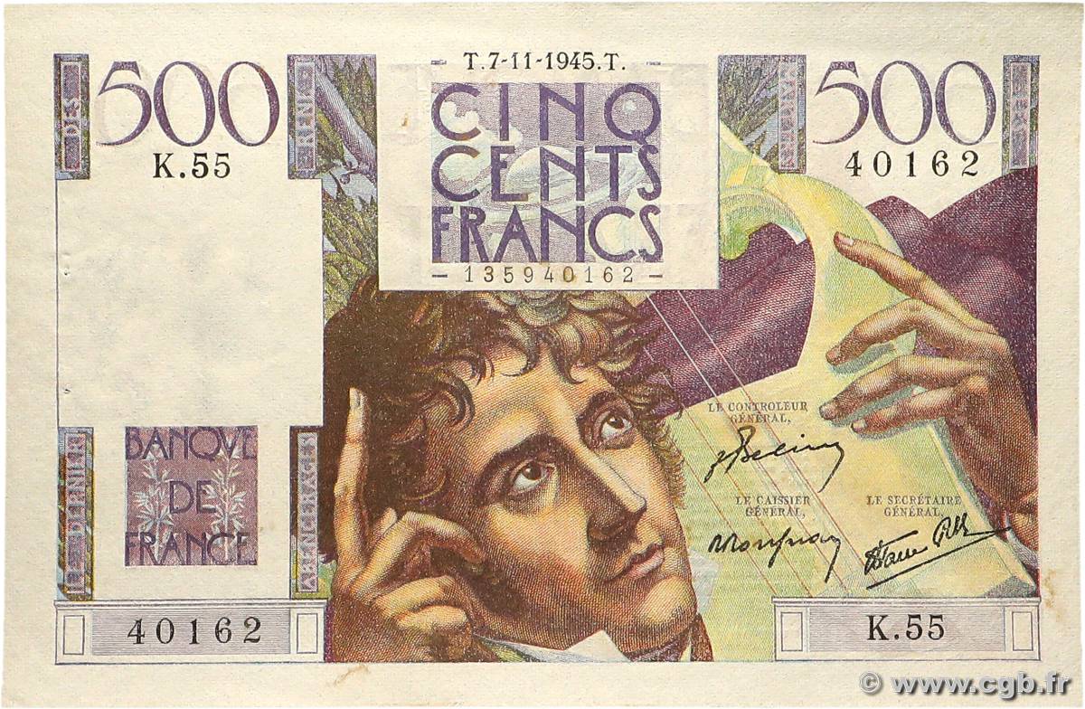 500 Francs CHATEAUBRIAND FRANCE  1945 F.34.03 AU