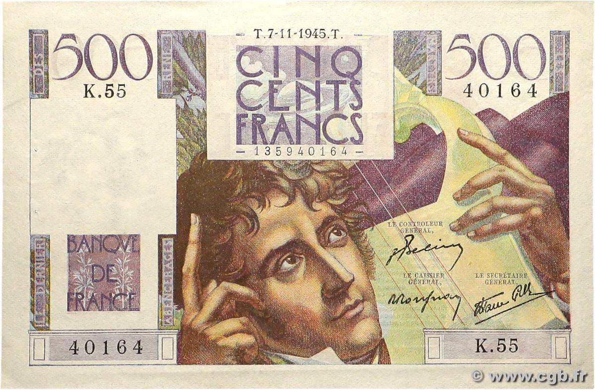 500 Francs CHATEAUBRIAND FRANCE  1945 F.34.03 pr.SPL