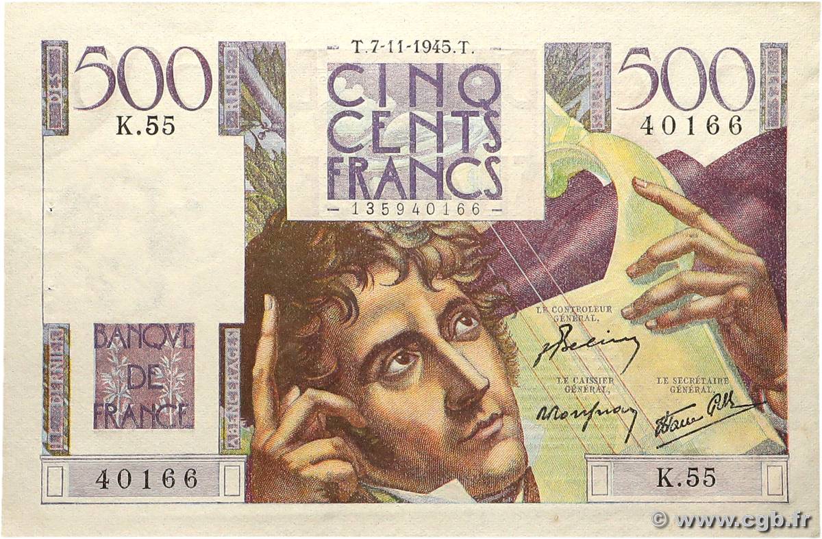 500 Francs CHATEAUBRIAND FRANCE  1945 F.34.03 pr.SPL