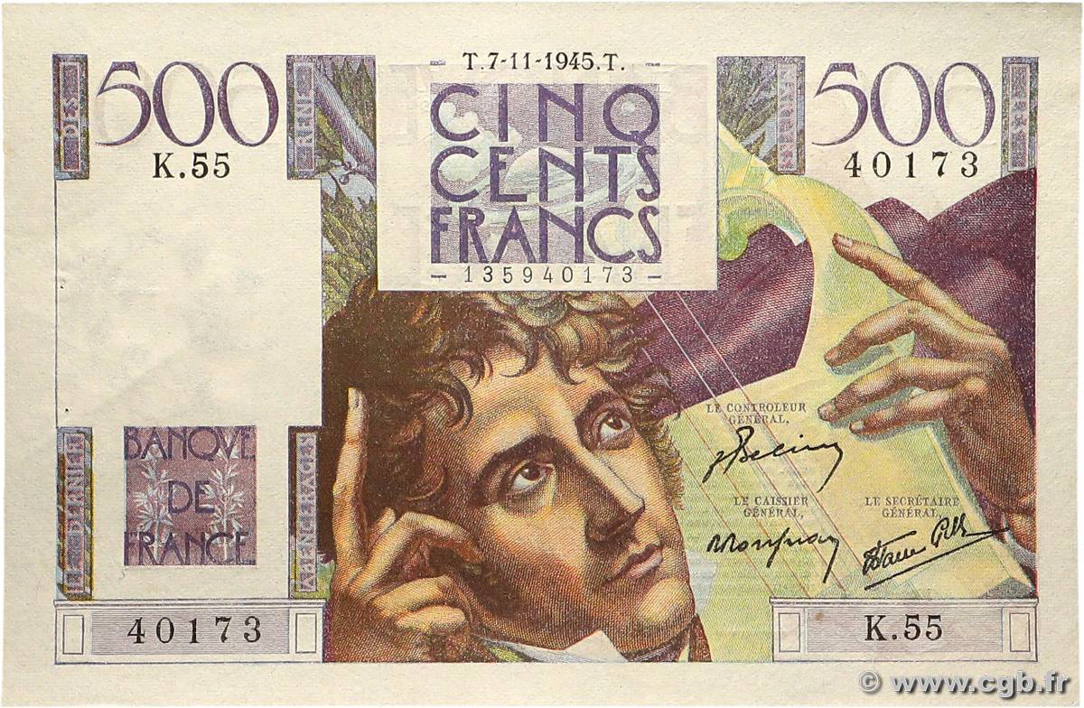 500 Francs CHATEAUBRIAND FRANCE  1945 F.34.03 SPL