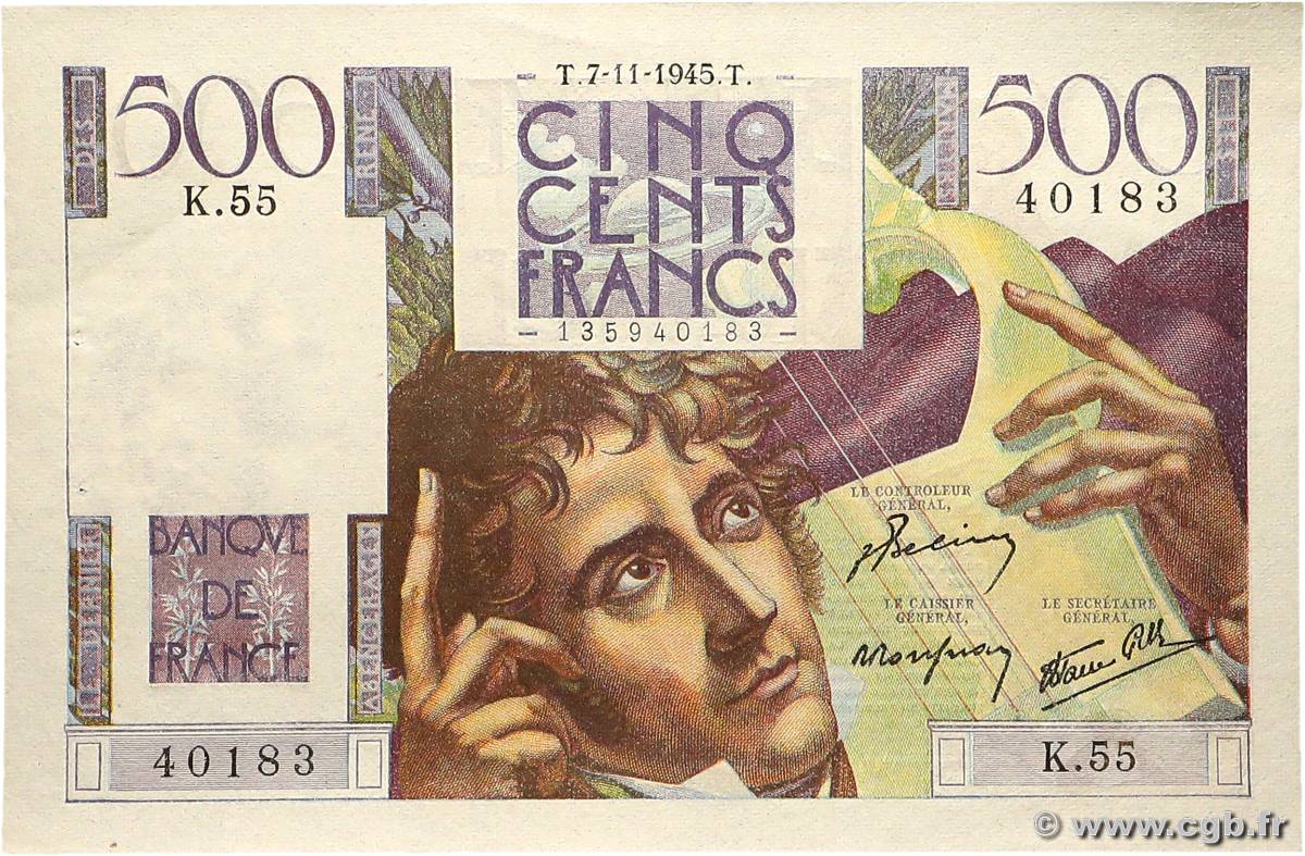 500 Francs CHATEAUBRIAND FRANCE  1945 F.34.03 SPL