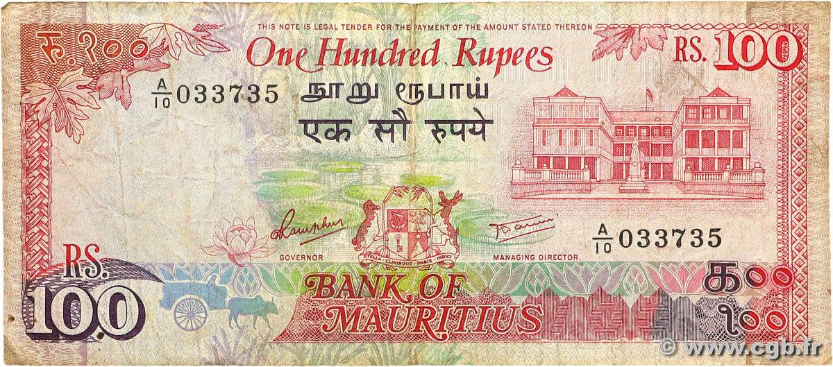 100 Rupees MAURITIUS  1986 P.38 F