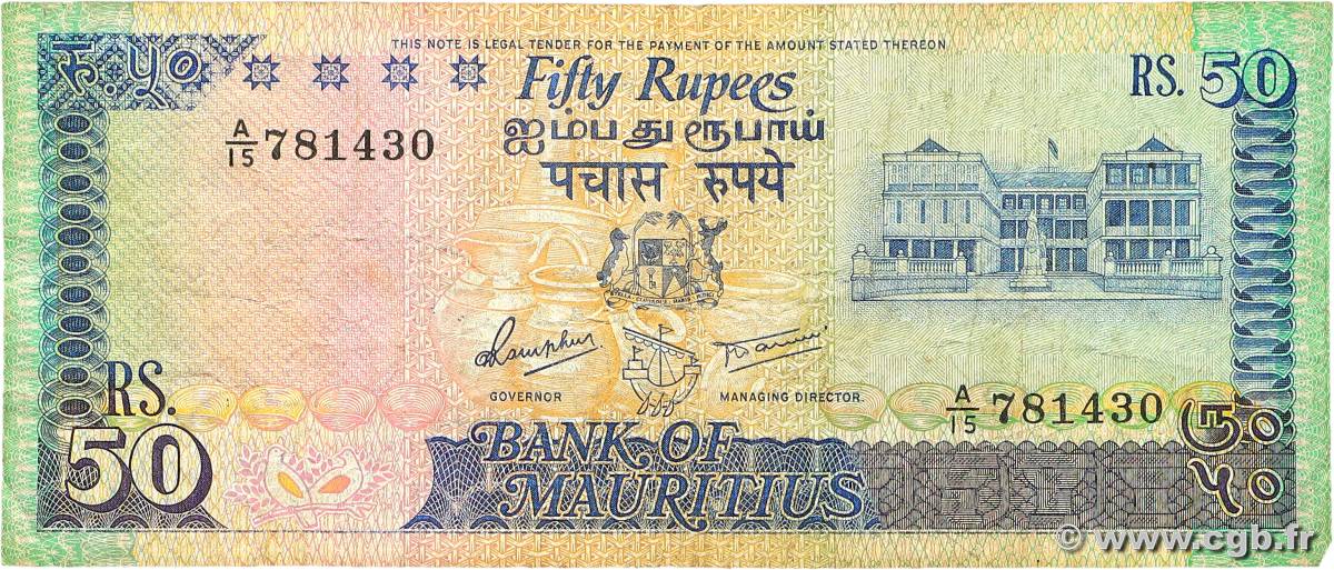 50 Rupees ISOLE MAURIZIE  1986 P.37b MB