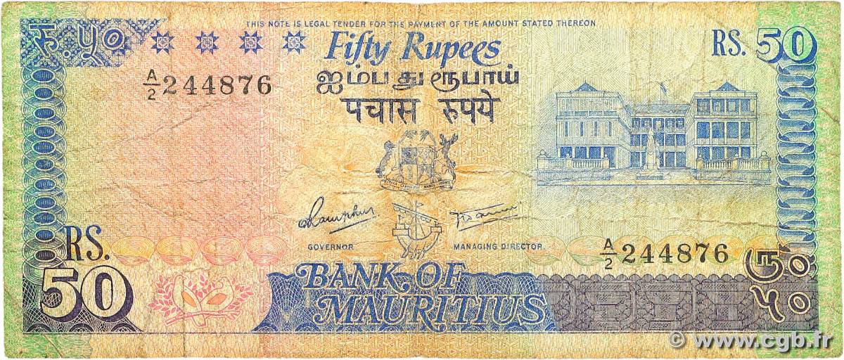 50 Rupees ÎLE MAURICE  1986 P.37a B+