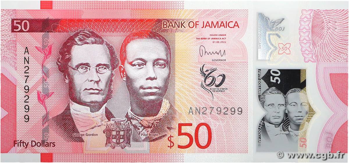 50 Dollars Commémoratif JAMAICA  2022 P.96 UNC
