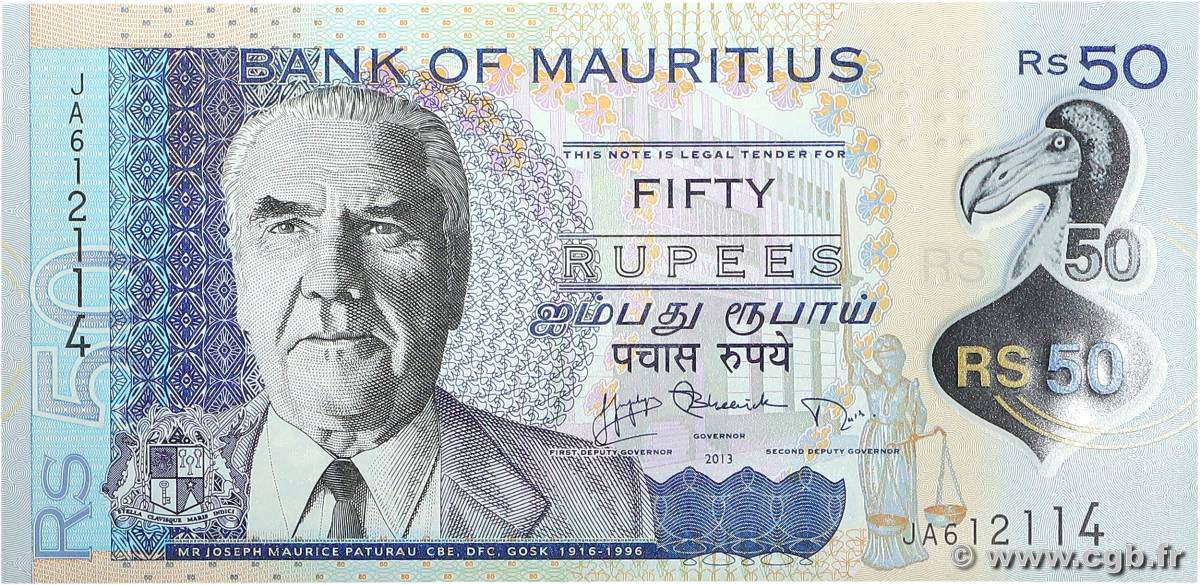 50 Rupees ISOLE MAURIZIE  2013 P.65 FDC