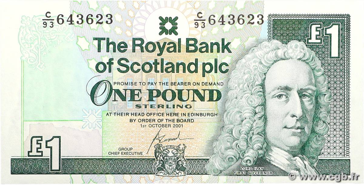 1 Pound ÉCOSSE  2001 P.351e NEUF