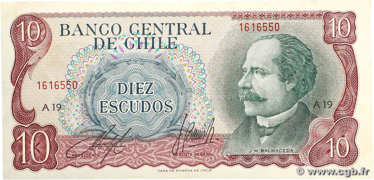 10 Escudos CHILE
  1970 P.142 EBC+