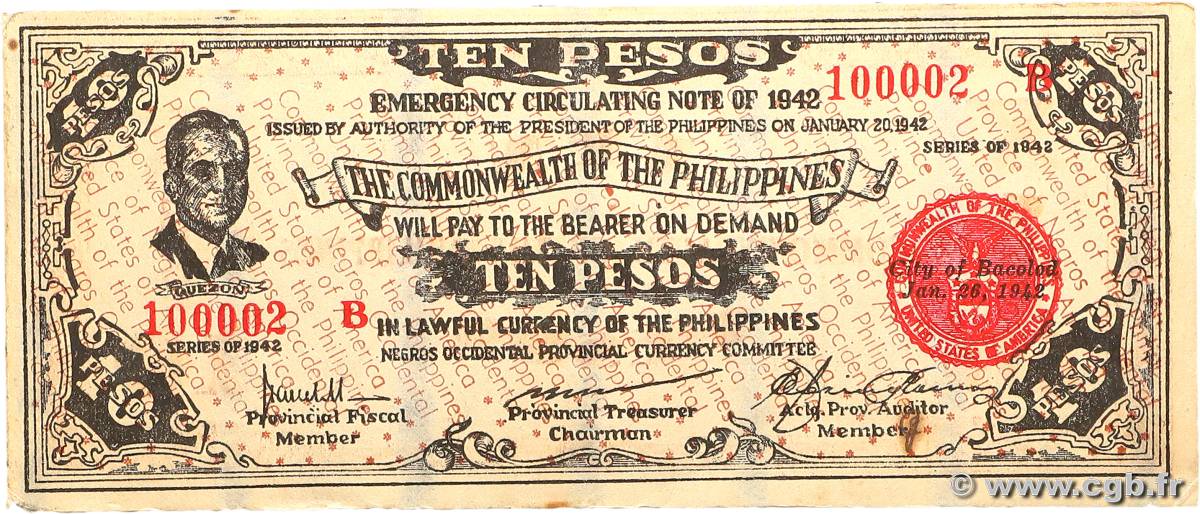 10 Pesos PHILIPPINES  1942 PS.648c VF+