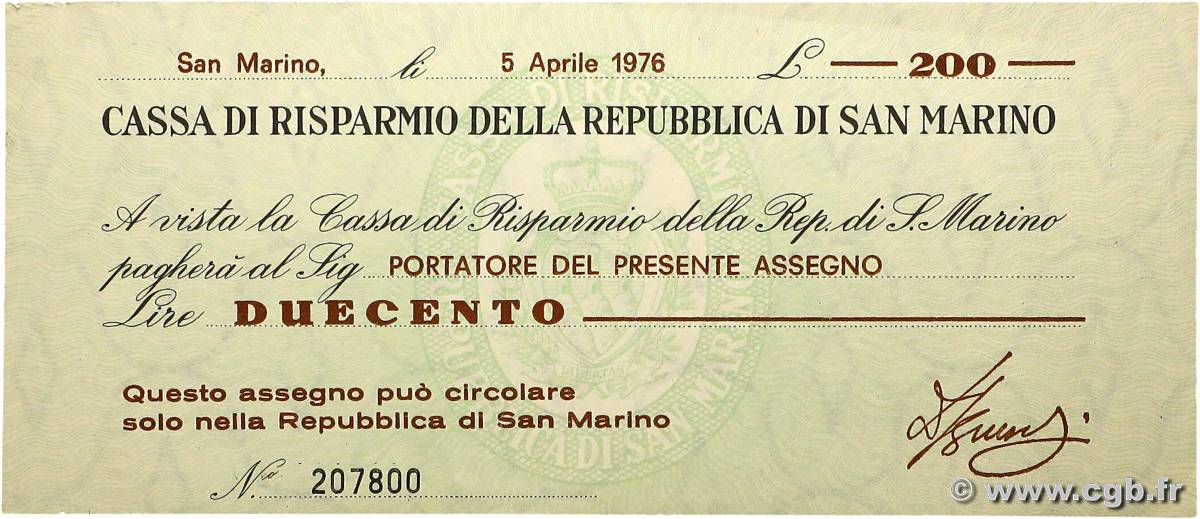 200 Lire RÉPUBLIQUE DE SAINT- MARIN  1976 PS.102 SPL