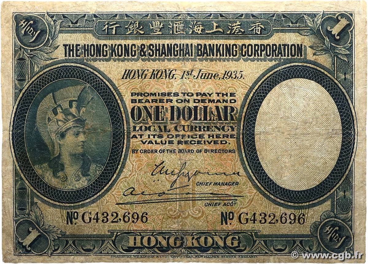 1 Dollar HONG KONG  1935 P.172c F