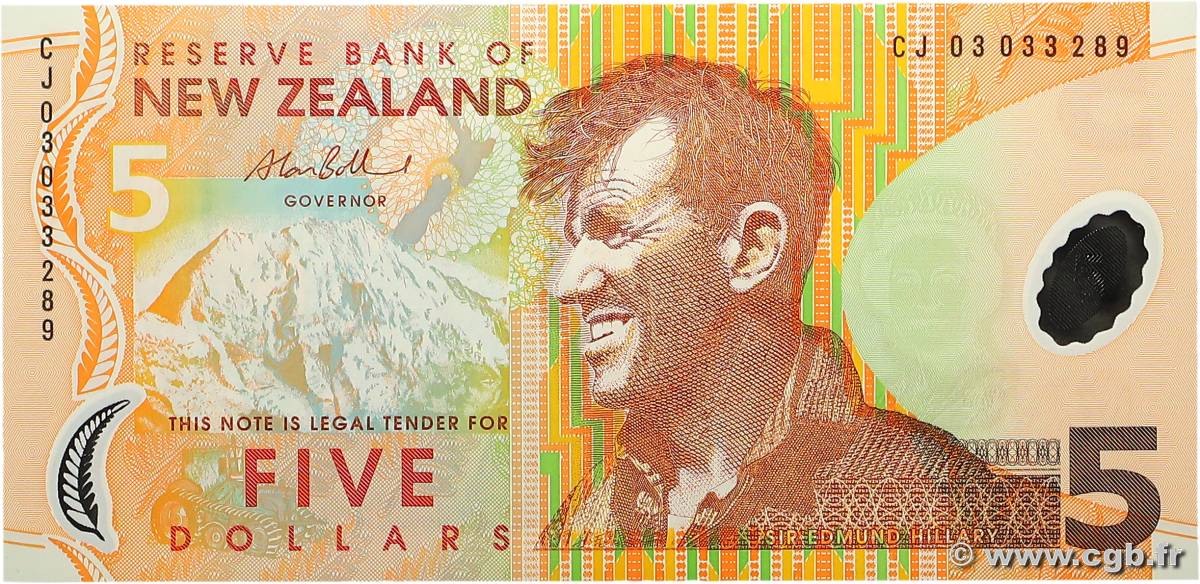 5 Dollars NEW ZEALAND  2003 P.185b UNC