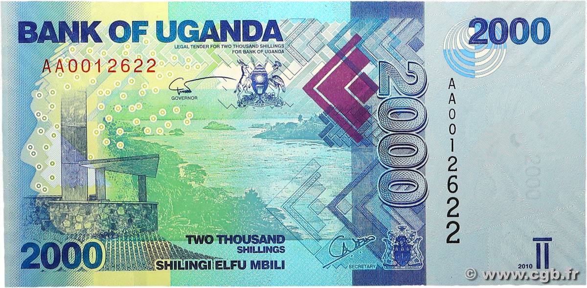 2000 Shillings UGANDA  2010 P.50a UNC