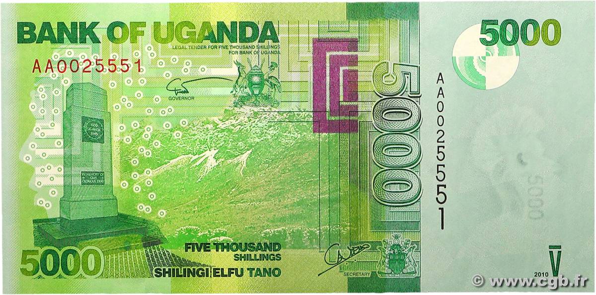 5000 Shillings UGANDA  2010 P.51a UNC