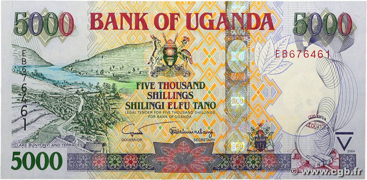 5000 Shillings UGANDA  2004 P.44a UNC