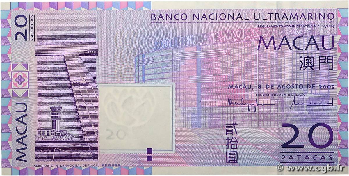 20 Patacas MACAU  2005 P.081a UNC-