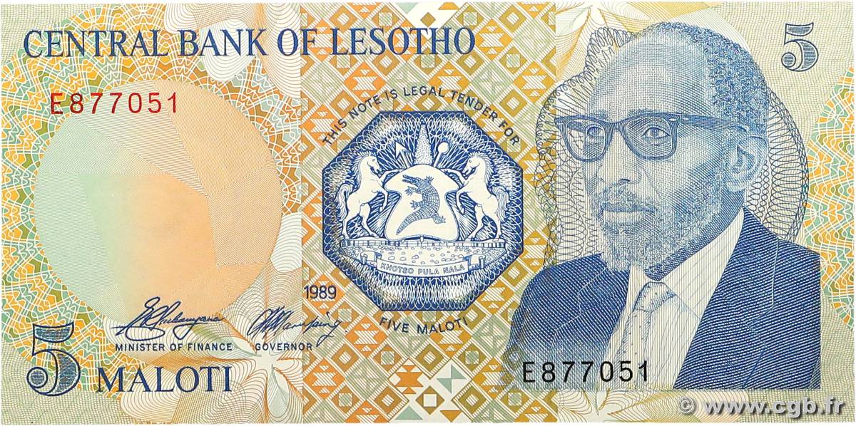 5 Maloti LESOTHO  1989 P.10a NEUF