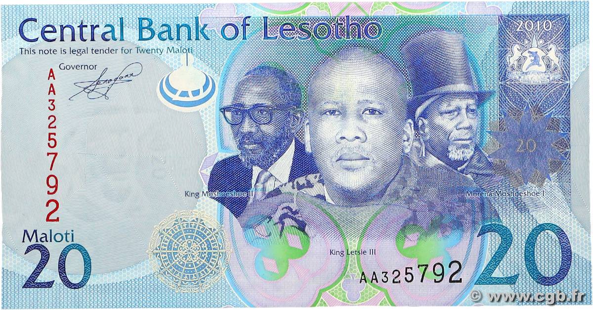 20 Maloti LESOTHO  2010 P.22a pr.NEUF