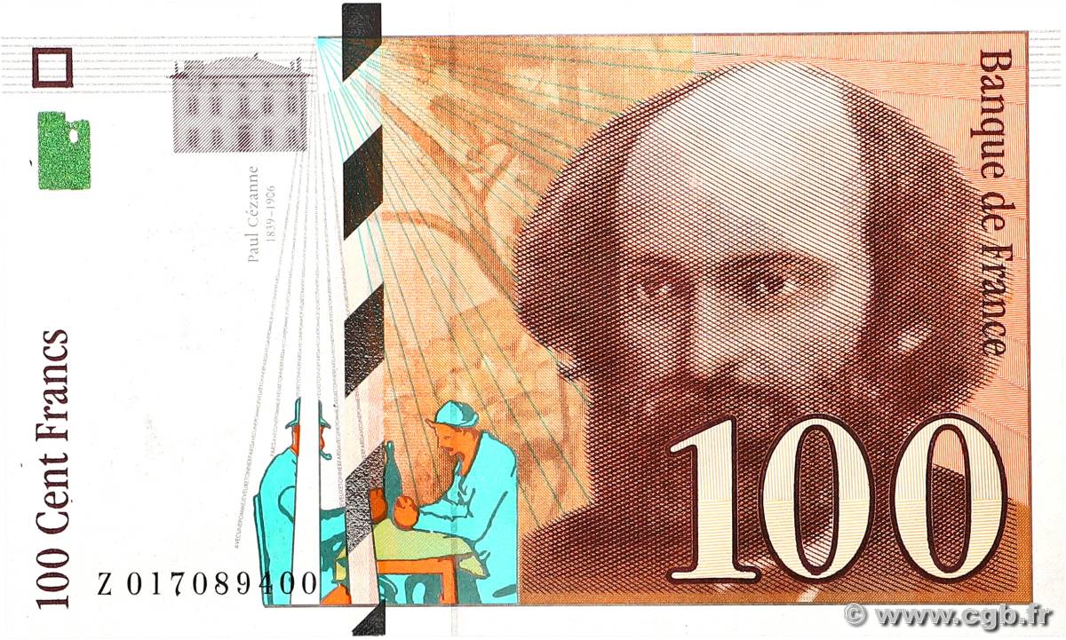 100 Francs CÉZANNE FRANCE  1997 F.74.01 UNC-