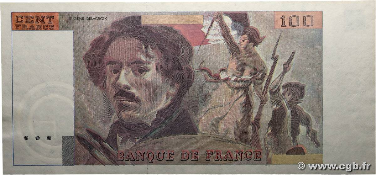 100 Francs DELACROIX modifié Épreuve FRANCE  1978 F.69.00Ec NEUF