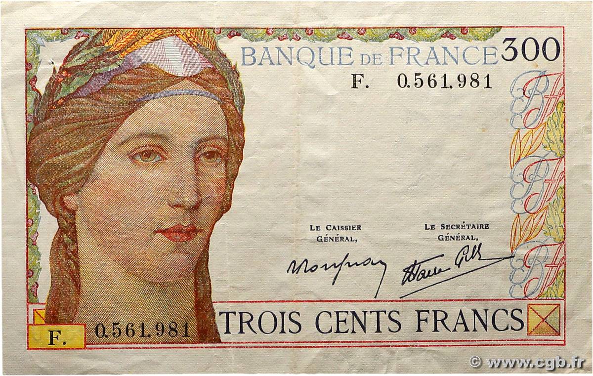 300 Francs FRANCE  1938 F.29.01 TTB+