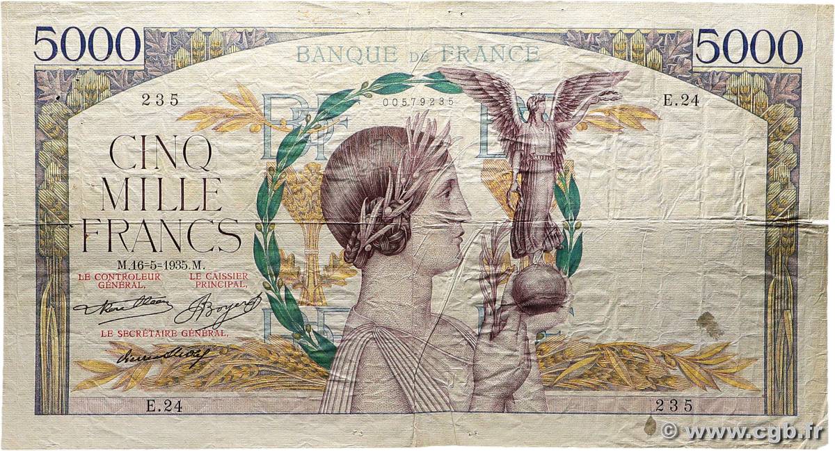 5000 Francs VICTOIRE FRANCE  1935 F.44.02 TB