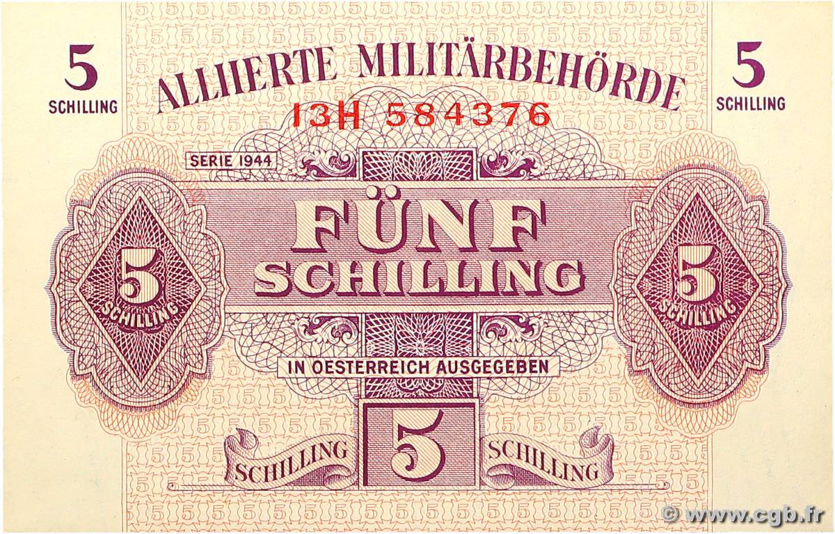 5 Schilling AUTRICHE  1944 P.105 pr.NEUF
