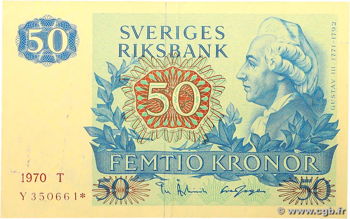 50 Kronor Remplacement SUÈDE  1981 P.53ar VF