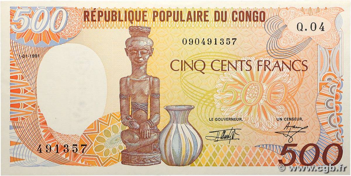 500 Francs type 1985 CONGO  1991 A.216f fST+