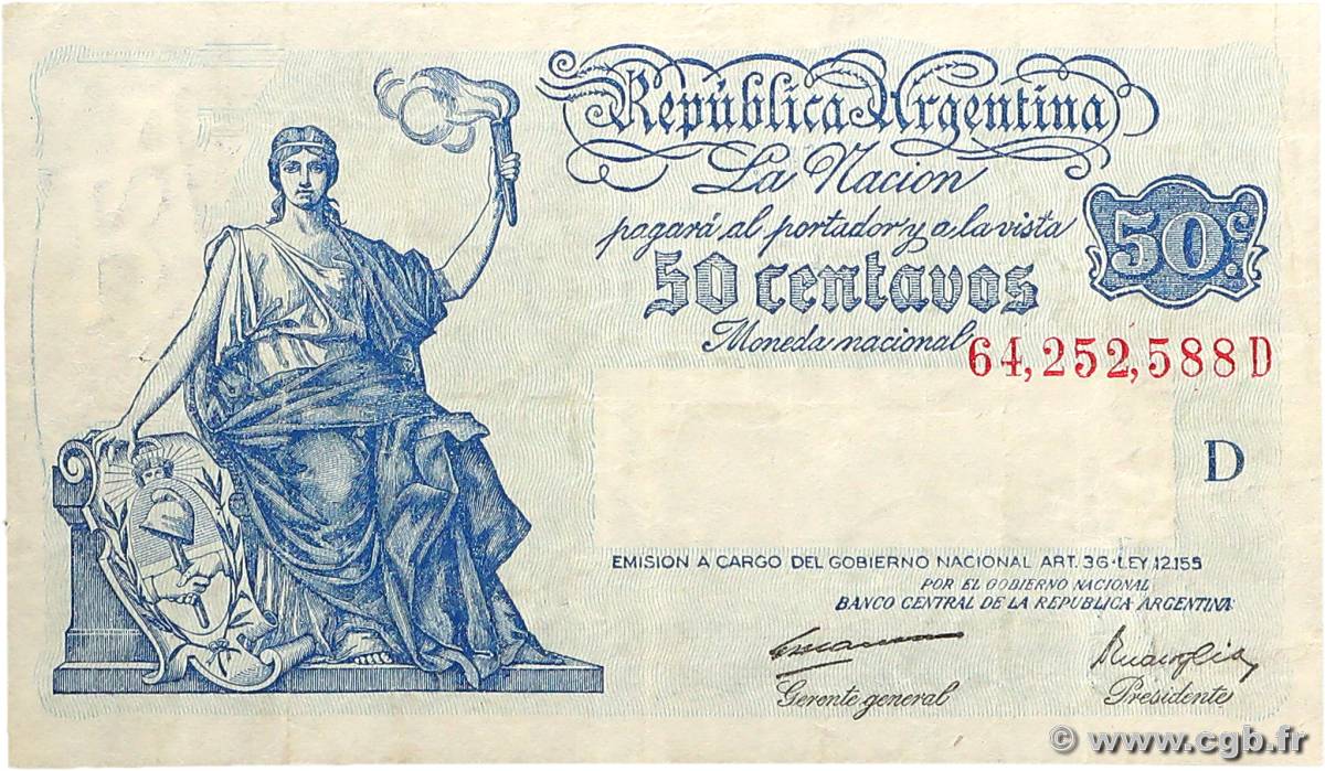 50 Centavos ARGENTINE  1942 P.250a TB+