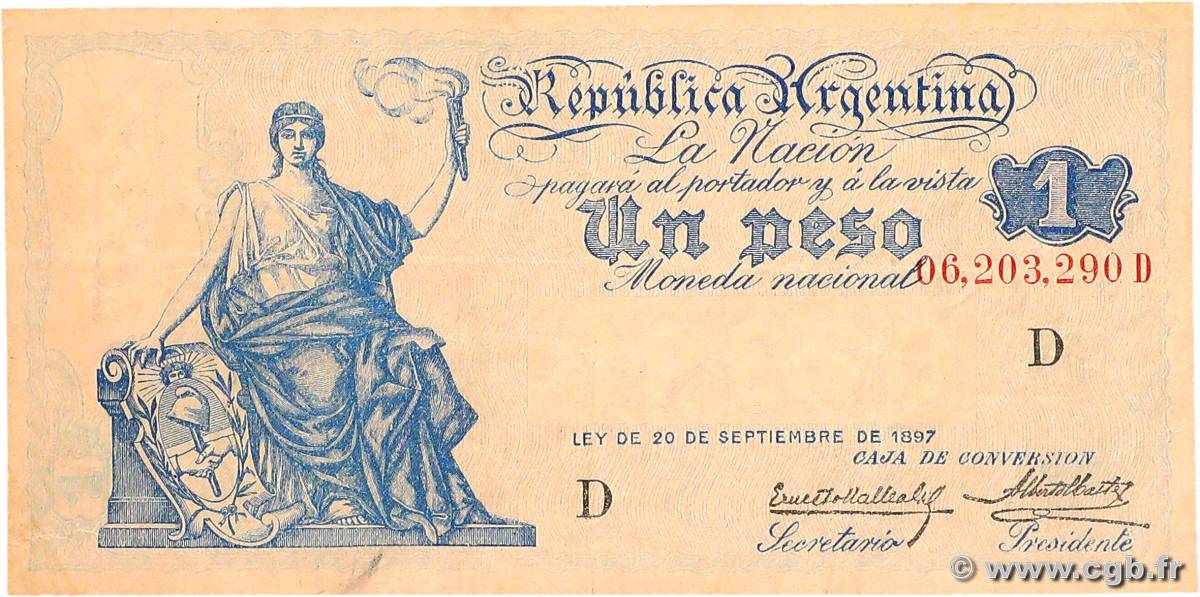 1 Peso ARGENTINE  1908 P.243b TTB