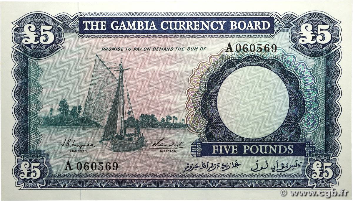 5 Pounds GAMBIE  1965 P.03a NEUF