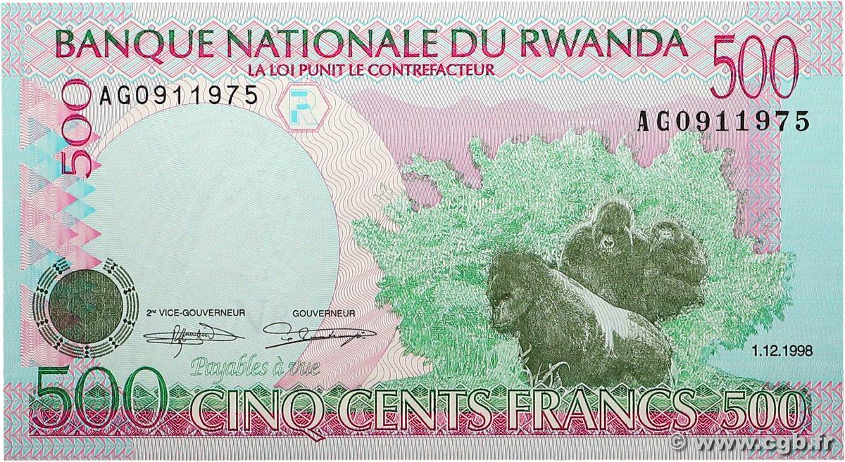 500 Francs RUANDA  1998 P.26b FDC