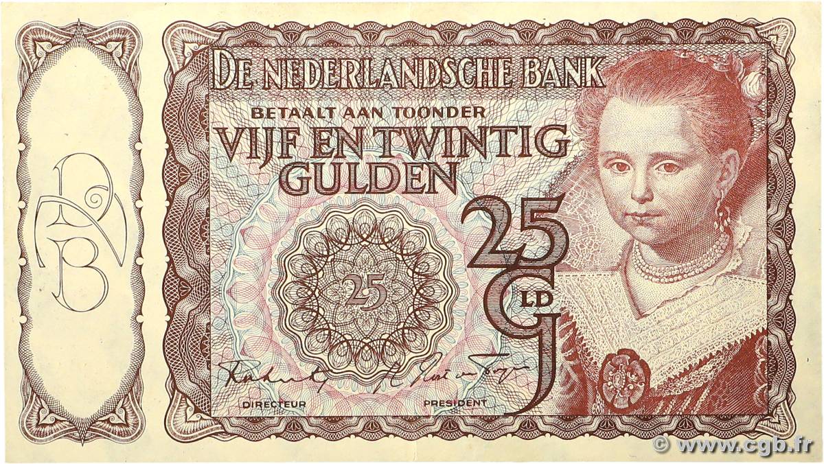 25 Gulden PAYS-BAS  1944 P.060 SUP+