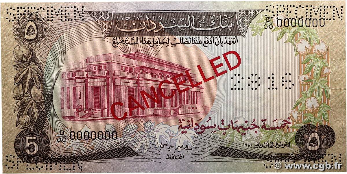 5 Pounds Spécimen SUDAN  1970 P.14as AU