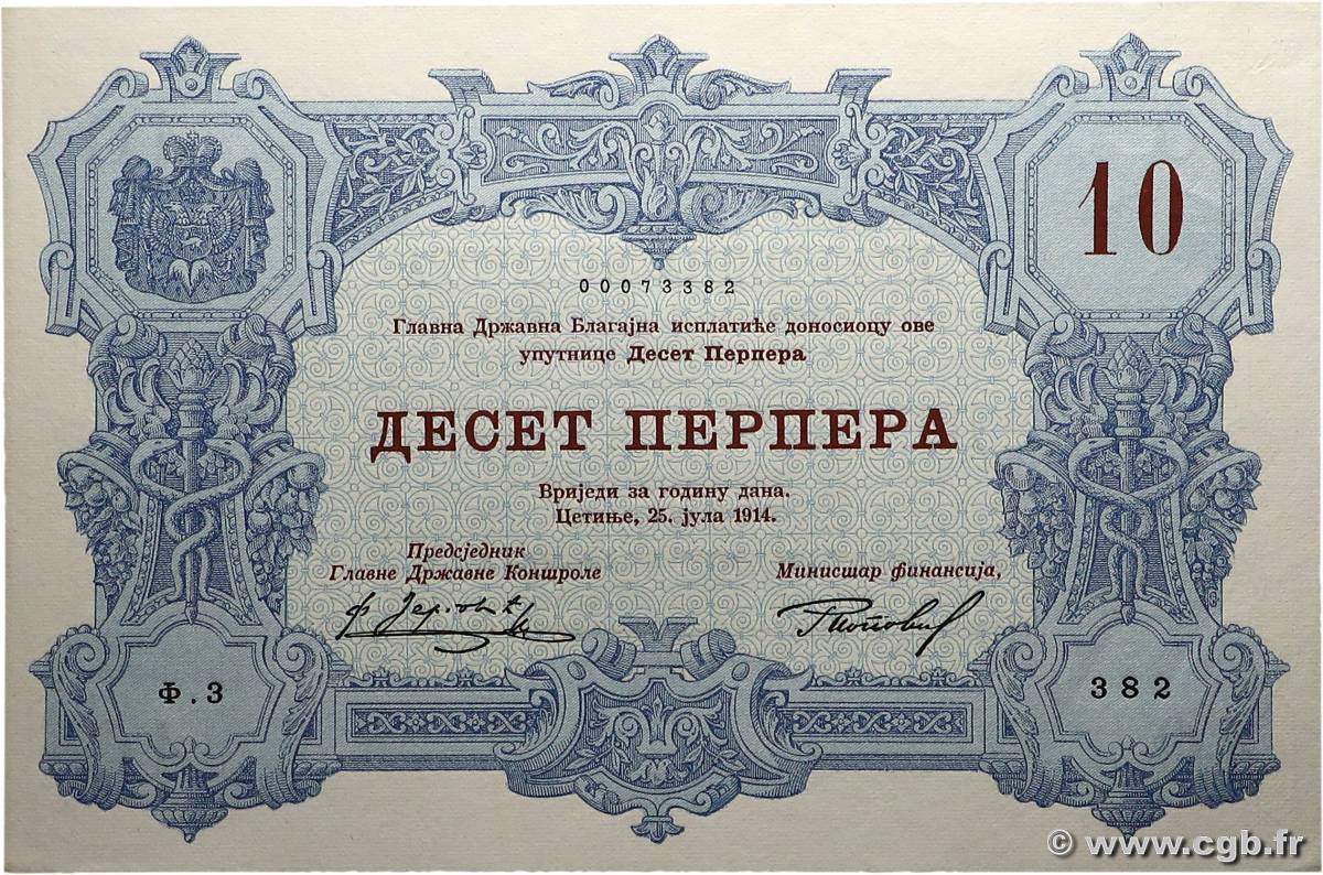 10 Perpera MONTENEGRO  1914 P.18 SC+