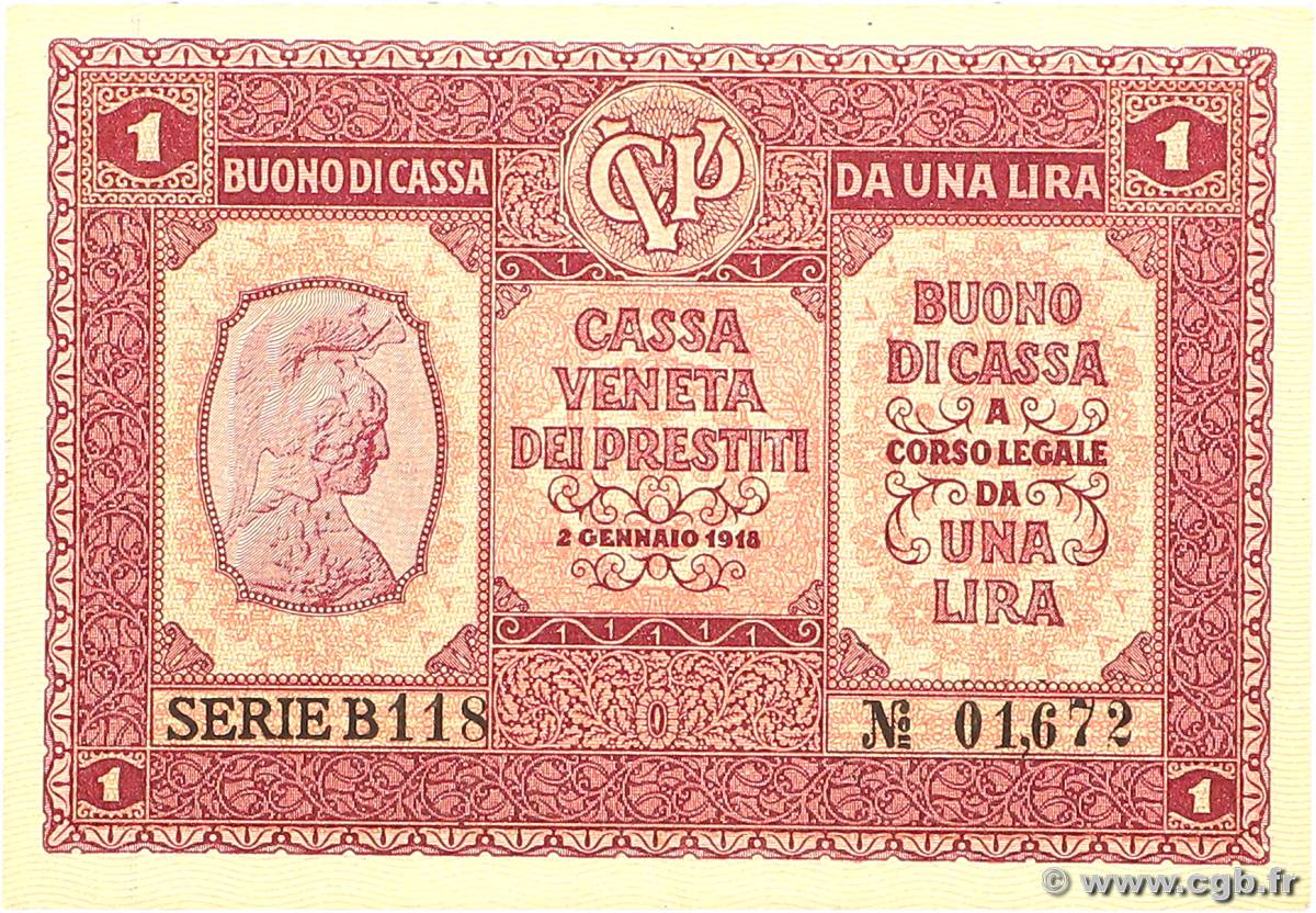 1 Lira ITALIE  1918 PM.04 SPL