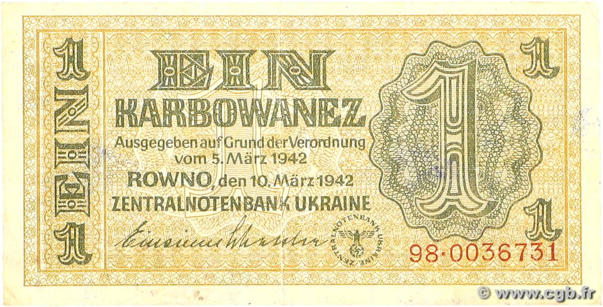 1 Karbowanez UKRAINE  1942 P.049 TTB