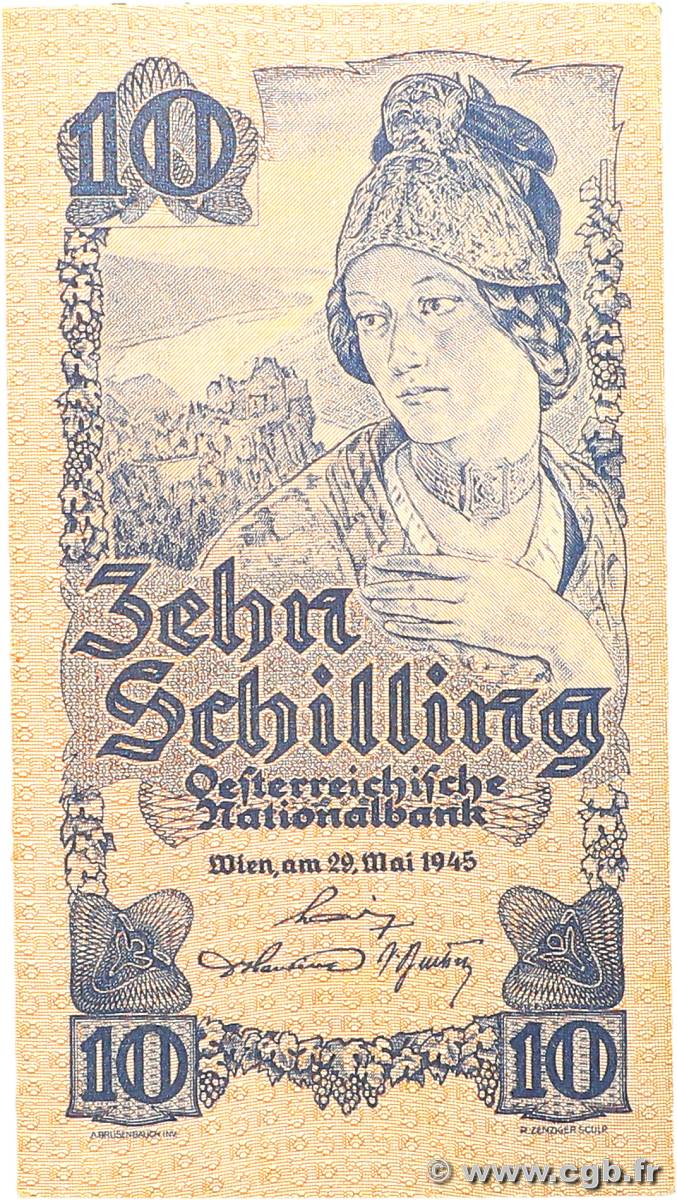 10 Schilling AUSTRIA  1945 P.114 VF