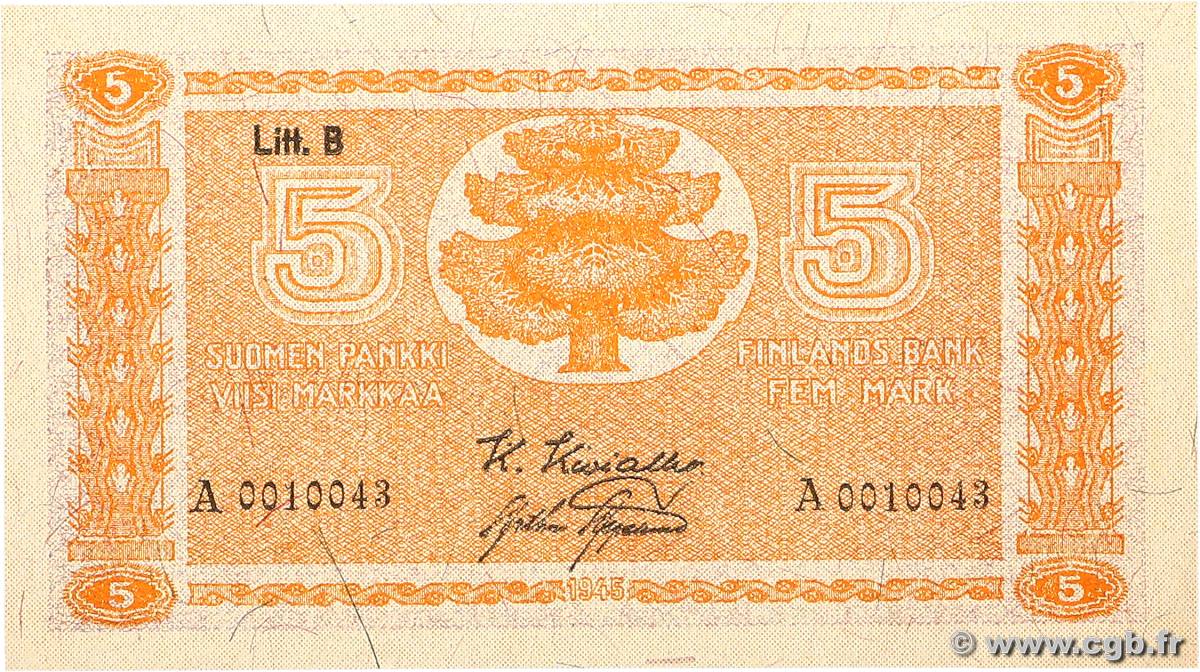 5 Markkaa FINLANDE  1922 P.084 SPL+