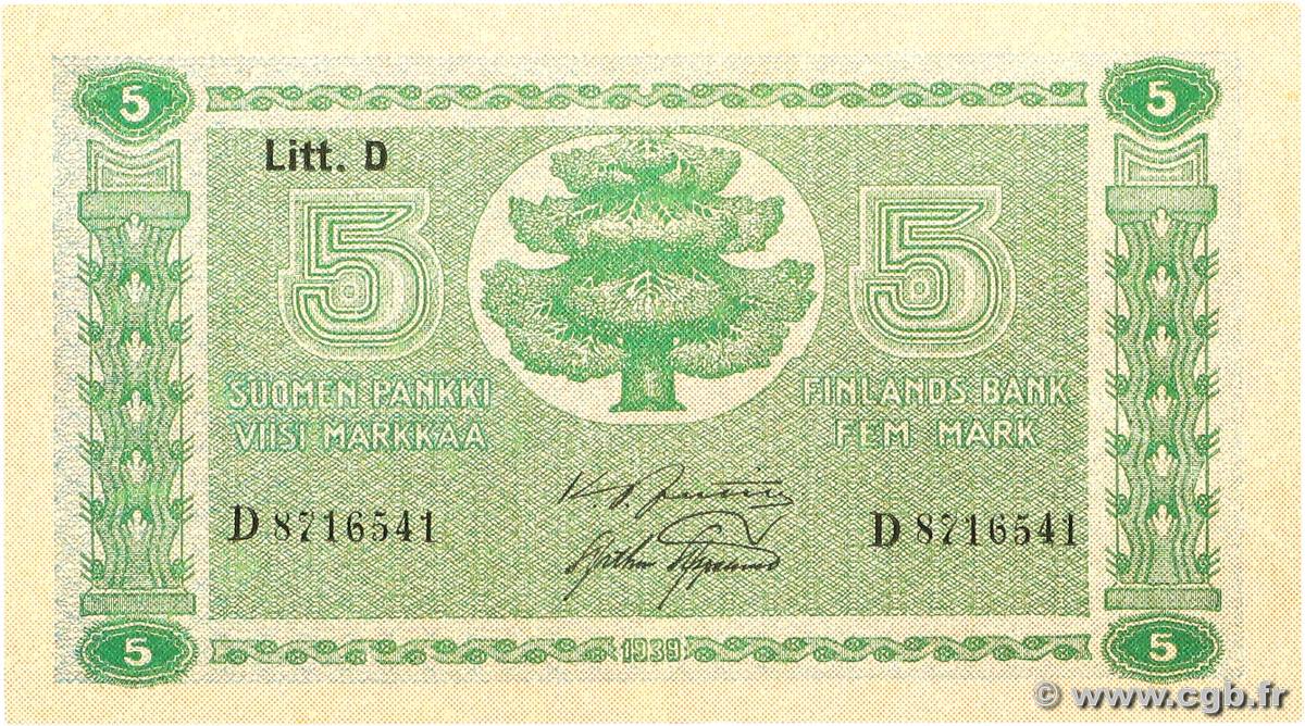 5 Markkaa FINLANDE  1945 P.069a SUP