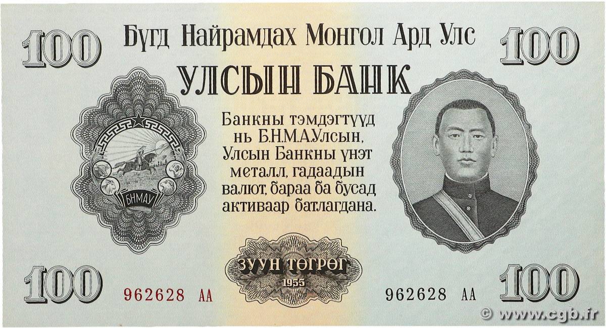 100 Tugrik MONGOLIE  1955 P.34 pr.NEUF