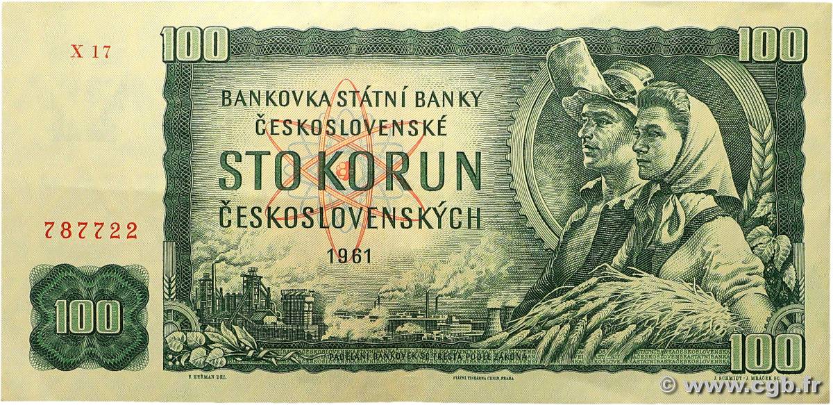 100 Korun CZECHOSLOVAKIA  1961 P.091i XF