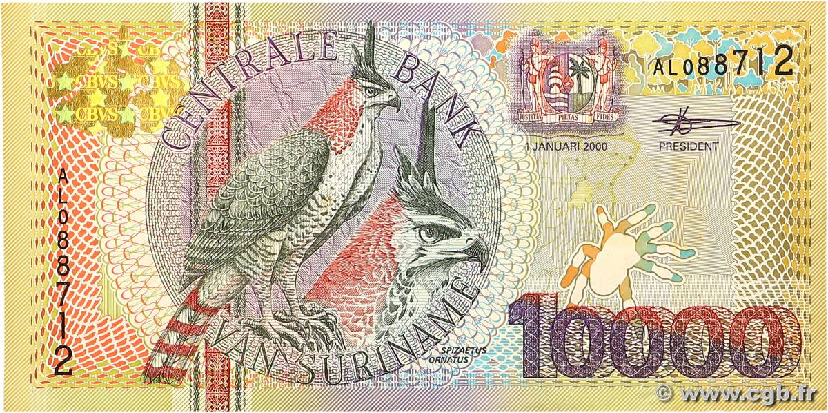 10000 Gulden SURINAM  2000 P.153 SS
