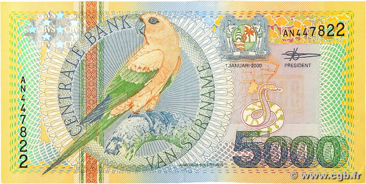 5000 Gulden SURINAM  2000 P.152 TTB