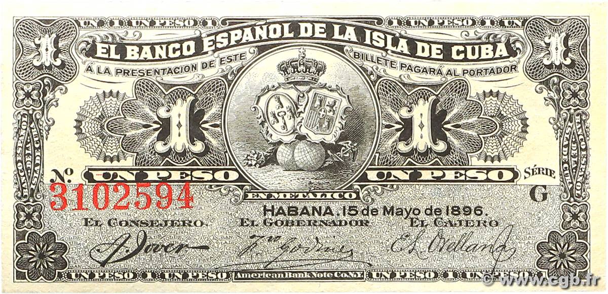 1 Peso CUBA  1896 P.047a NEUF