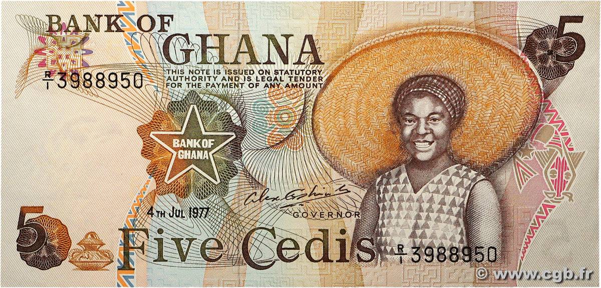 5 Cedis GHANA  1977 P.15b pr.NEUF